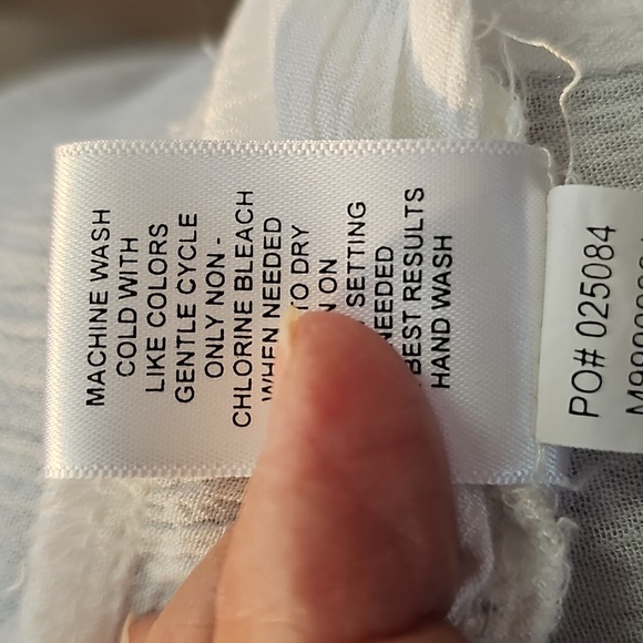 JohnPaulRichard White Blouse with Blue and Orange Embroidery. Open Shoulders XL - Picture 9 of 9